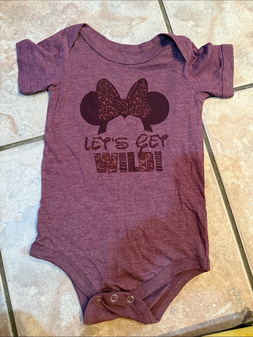 Kids One-Piece Bodysuit - Mauve 'Let's Get Wild'